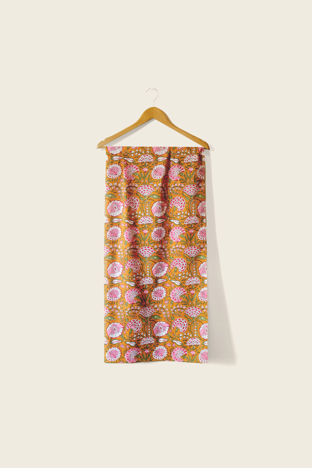 Mustard Floral Voile Scarf