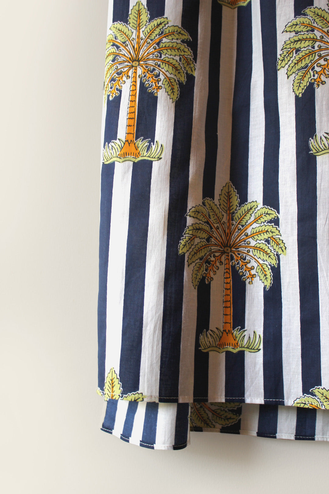 Blue Stripe Palm Voile Scarf