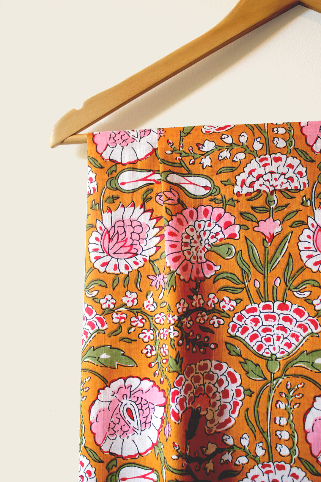 Mustard Floral Voile Scarf