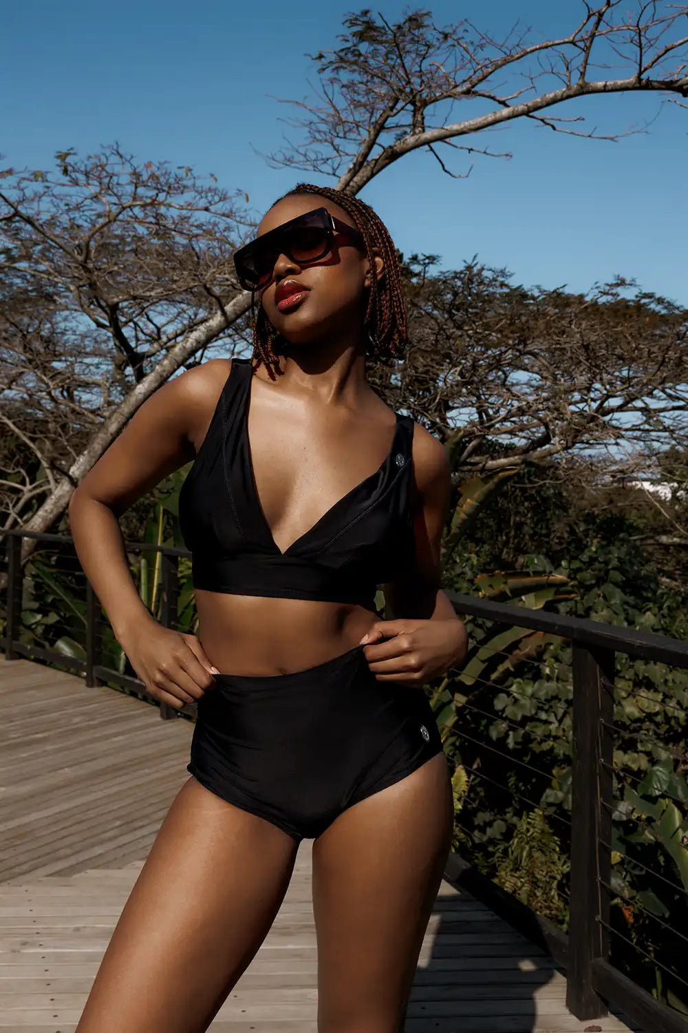 High Tide Contour Bikini Bottoms in Ebbony