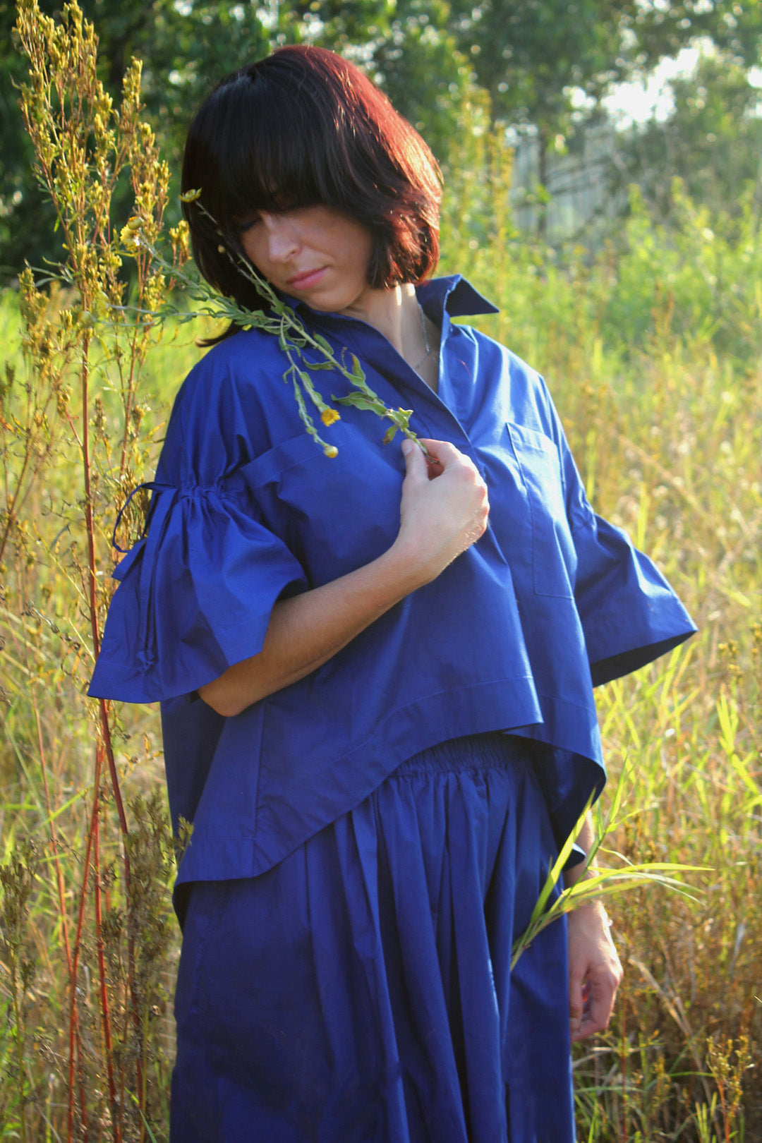 Franca Top in Royal Poplin