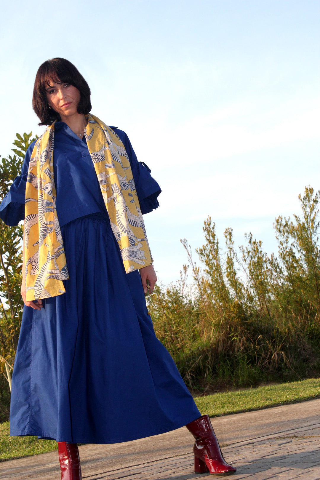 Milli Skirt in Royal Poplin