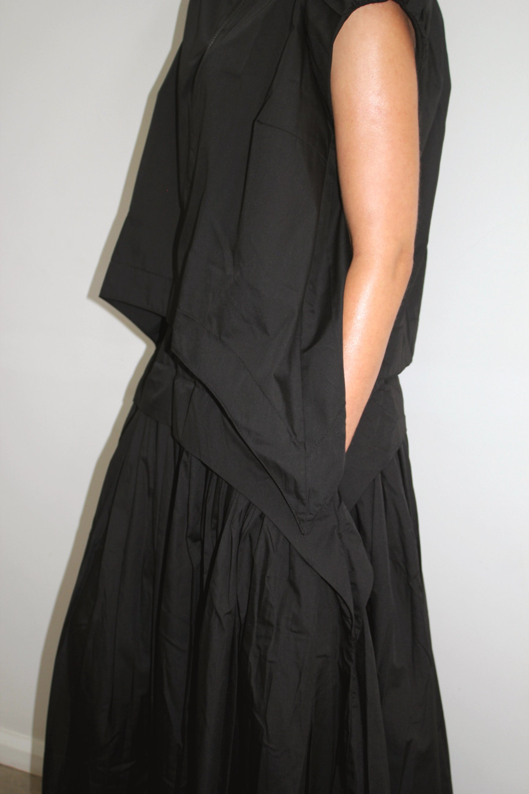 Cat Top in Black Poly Cotton