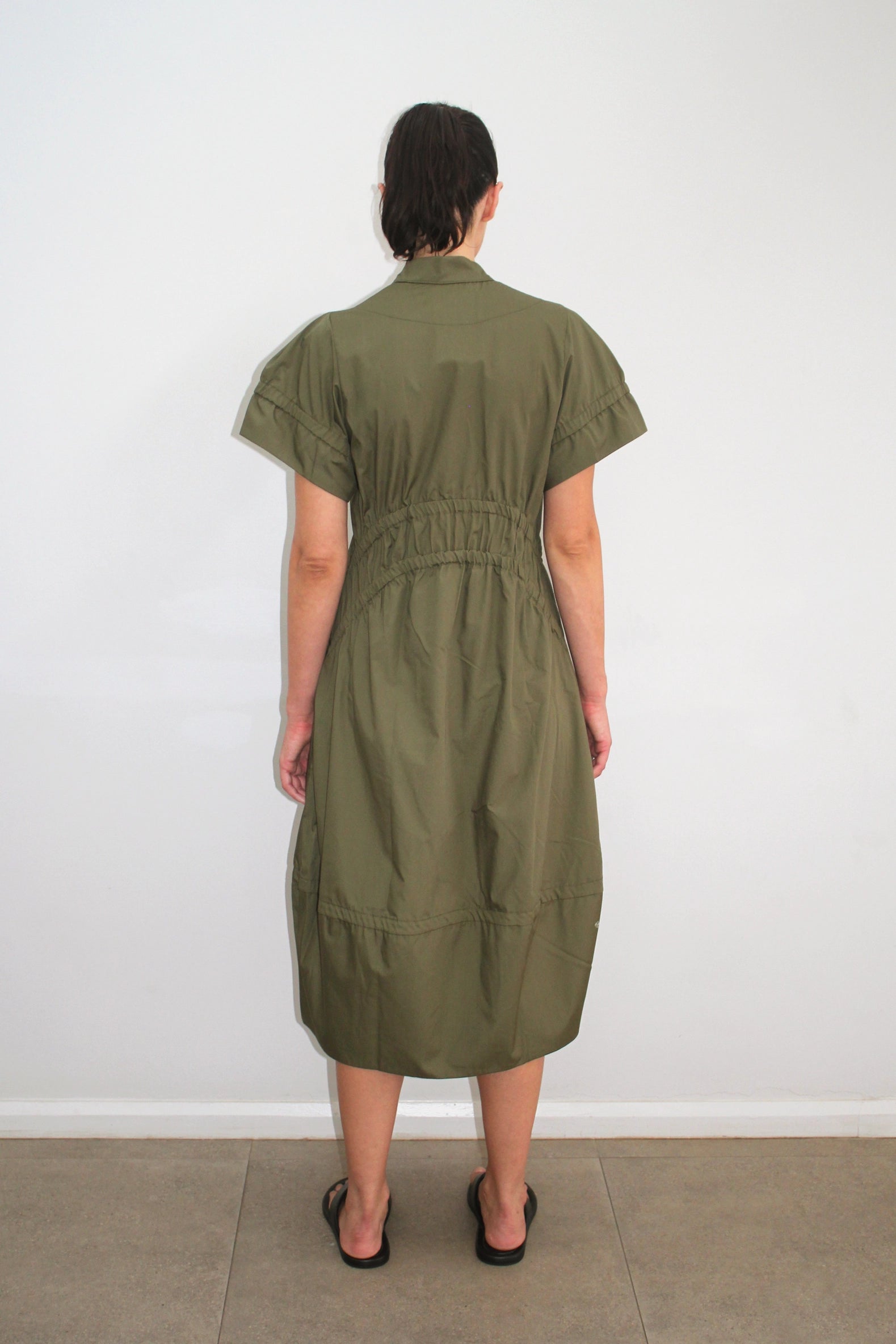 New Tori Dress in Olive Poly Cotton