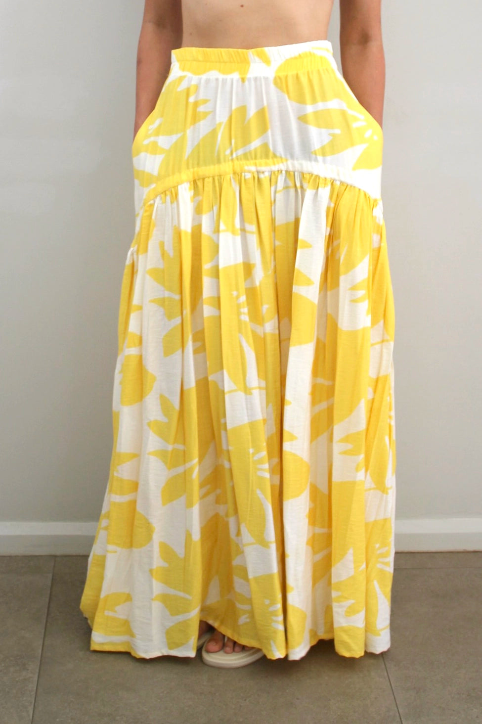 New Cat Skirt in Yellow Floral