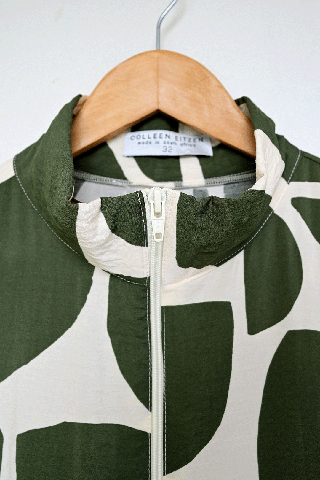 Cat Dress Olive Block Print