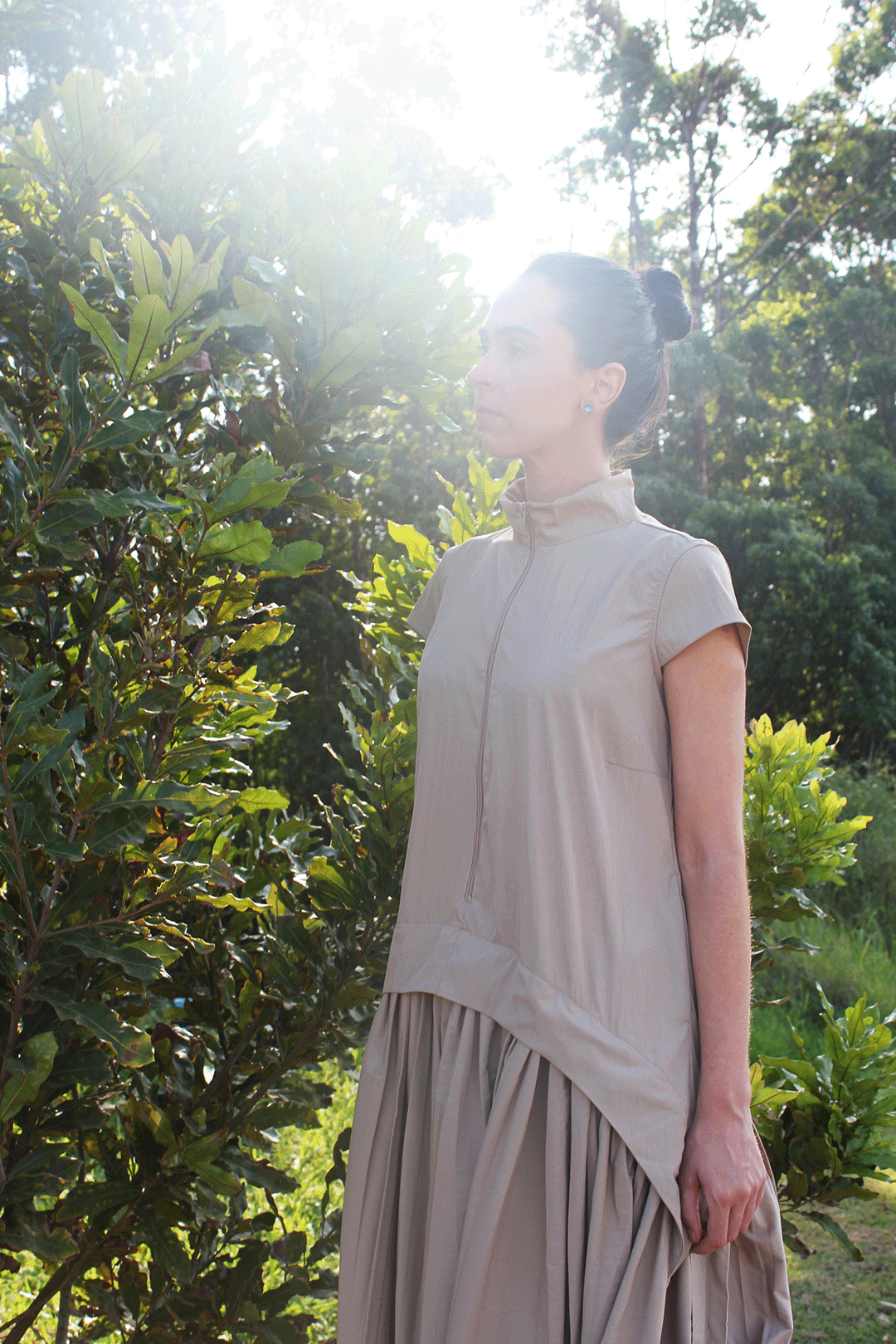 Parachute Cat Dress in Stone