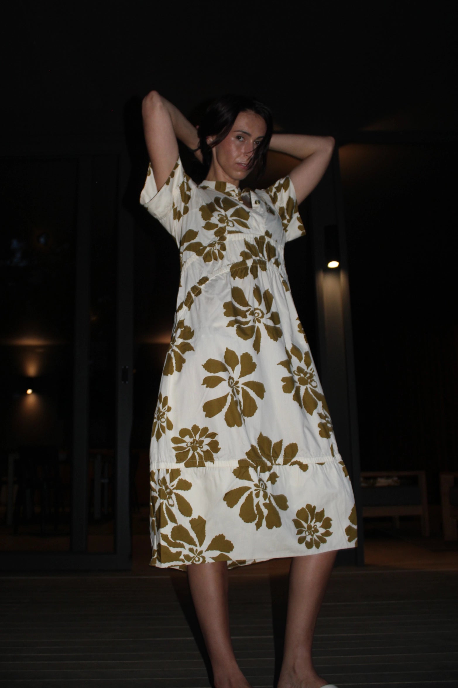 New Tori Dress in Khaki Floral