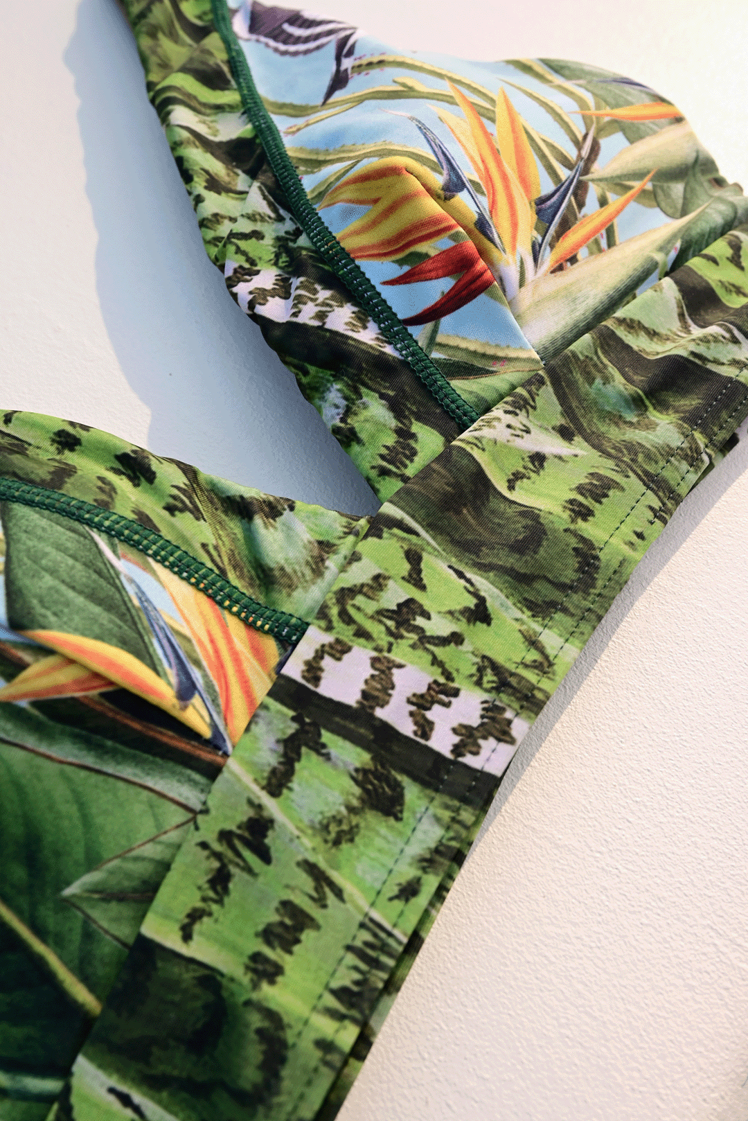 Flora & fauna design two-piece costume closeup photograph