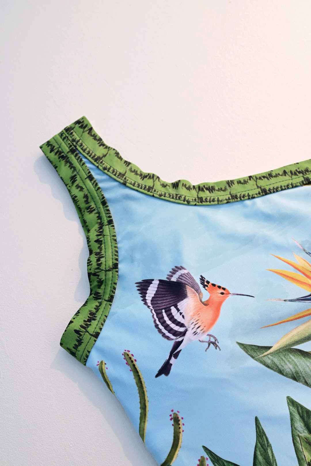 Flora & fauna design one-piece costume closeup photograph