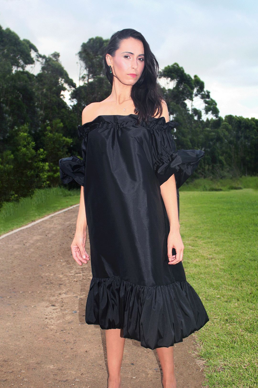 Taffeta Off-Shoulder Freya Dress